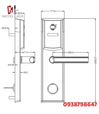 Khóa cửa thẻ RFID thông minh khách sạn H-11803