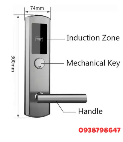 Hộp thép không gỉ 304, khóa cửa RFID điện tử với hệ thống kiểm soát ra vào khách sạn thông minh