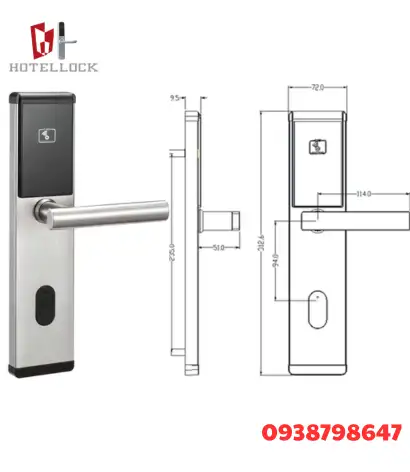 Khóa cửa khách sạn điện tửKhóa cửa điện tử thông minh cho khách sạn là giải pháp được nhiều cơ sở lưu trú lựa chọn nhằm nâng cao tính tiện nghi và an toàn trong quá trình vận hành. Công nghệ RFID cho phép sử dụng thẻ từ để xác thực quyền truy cập, giúp khách hàng thao tác mở cửa nhanh chóng và thuận tiện. Khi kết hợp cùng hệ thống quản lý khóa, sản phẩm còn hỗ trợ cơ sở lưu trú kiểm soát phòng và quyền ra vào một cách chuyên nghiệp hơn. với đầu đọc thẻ RFID 13.56Mhz