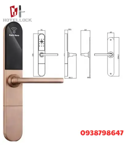 Khóa khách sạn RFID- 3585 khóa cơ khí RFID kiểm soát truy cập cửa khách sạn phù hợp với độ dày cửa 30mm