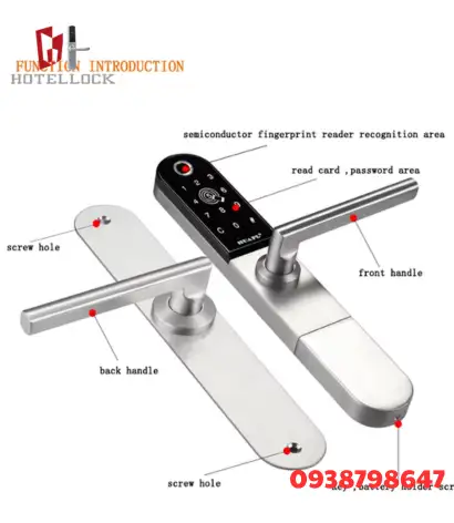 Khóa khách sạn RFID- 3585 khóa cơ khí RFID kiểm soát truy cập cửa khách sạn phù hợp với độ dày cửa 30mm
