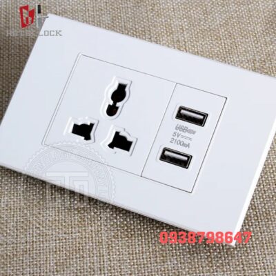 Ổ Cắm USB Đa Năng Kiểu Đôi 15UK-PWH-120
