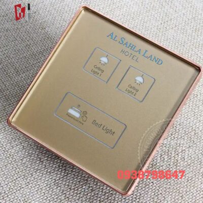 Bảng điều khiển cảm ứng không dây kẽm vàng G12U-RG-1