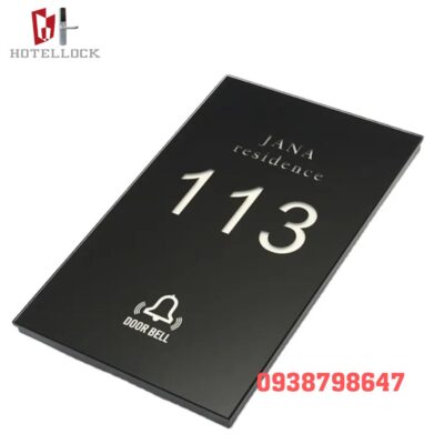 Tấm bảng cảm ứng chuông cửa logo số phòng khách sạn G13DP-GBK6