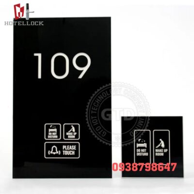 Bảng điện tử kính cường lực gắn phòng khách sạn G13DP4-GBK