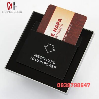 Công tắc khách sạn tiết kiệm điện kính cường lực khung bạc G1KS-BKS