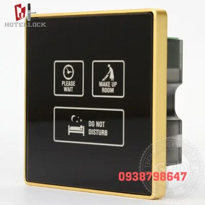 Chuông cửa phòng khách sạn cảm ứng khung vàng G12TB-C2GD