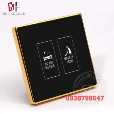 Chuông cửa cảm ứng kính cường lực khung vàng đèn led G12TB-GD