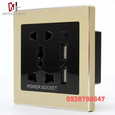 Ổ cắm đa năng 5 chân 2 sạc USB bật - tắt G19USK-G