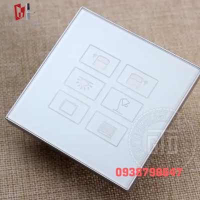 Công tắc cảm ứng kính cường lực khung bạc G1TS-WH-6B