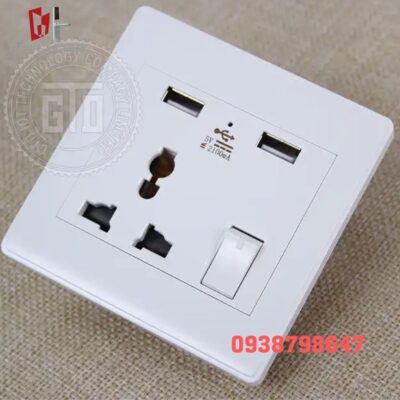 Ổ cắm đa năng 3 chân 2 USB SUK
