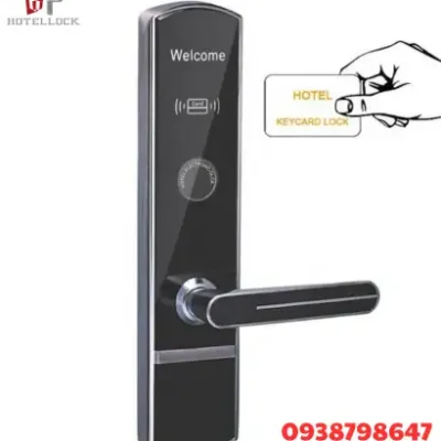 Bộ khóa cửa hệ thống kiểm soát an ninh khách sạn với tay nắm thẻ RFID